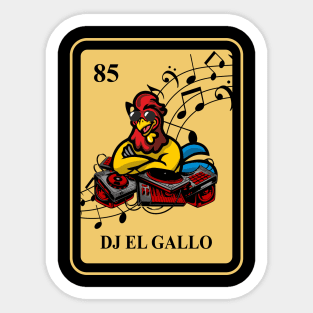 Mexican DJ El Gallo lottery traditional Music Bingo Card Sticker
